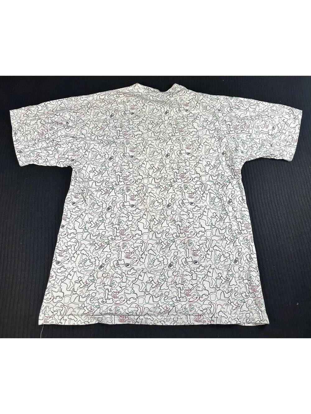 🎨✨ Y2K KR3W Abstract All-Over Print Skate Graphic Tee Streetwear 2XL ✨🎨